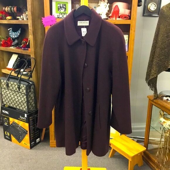 Forecaster Vintage Sz. 12 Burgundy Full Length Coat - Picture 1 of 3